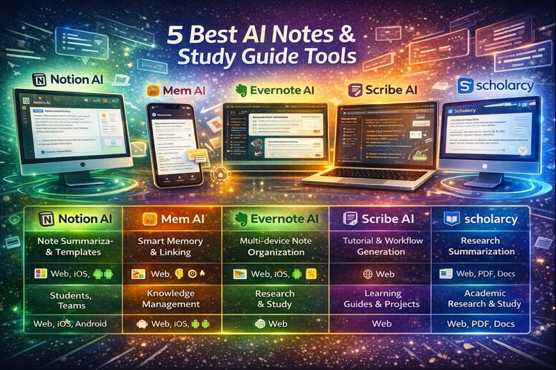 2026 के 5 Best AI Notes & Study Guide Tools