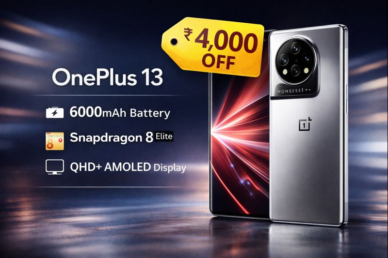 OnePlus 13 पर ₹4,000 का सुपर डिस्काउंट! 6000mAh बैटरी
