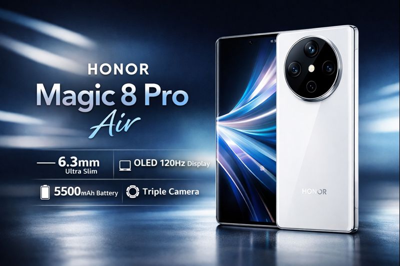 Honor Magic 8 Pro Air ultra slim 6.3mm flagship smartphone