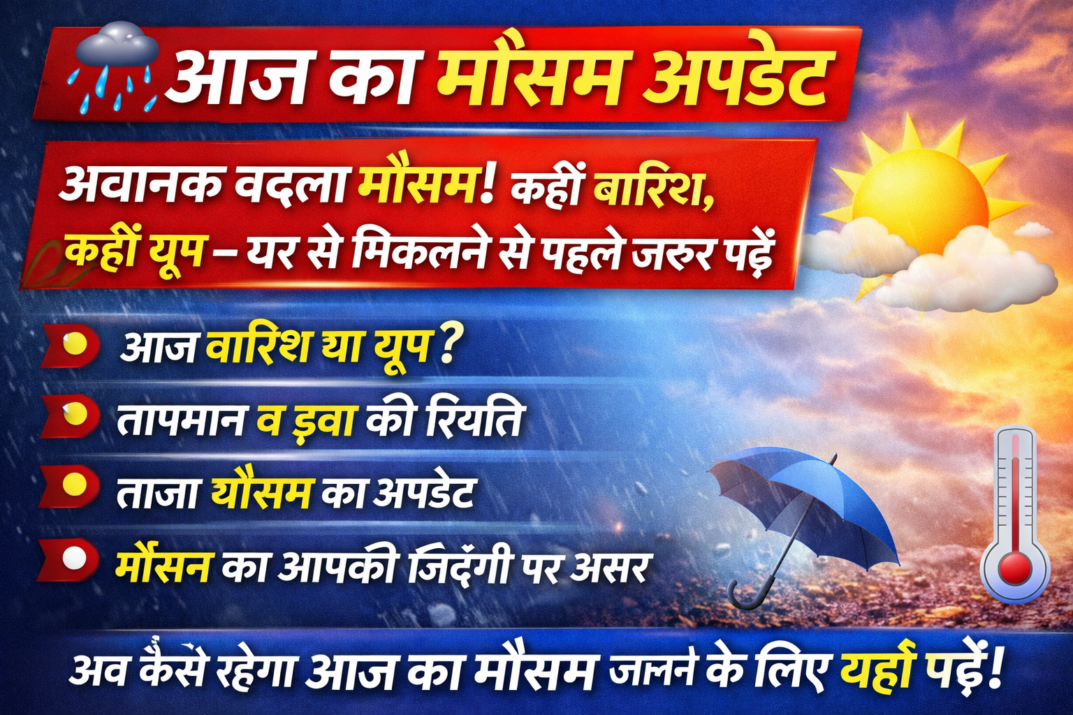 aaj ka mausam kaisa rahega